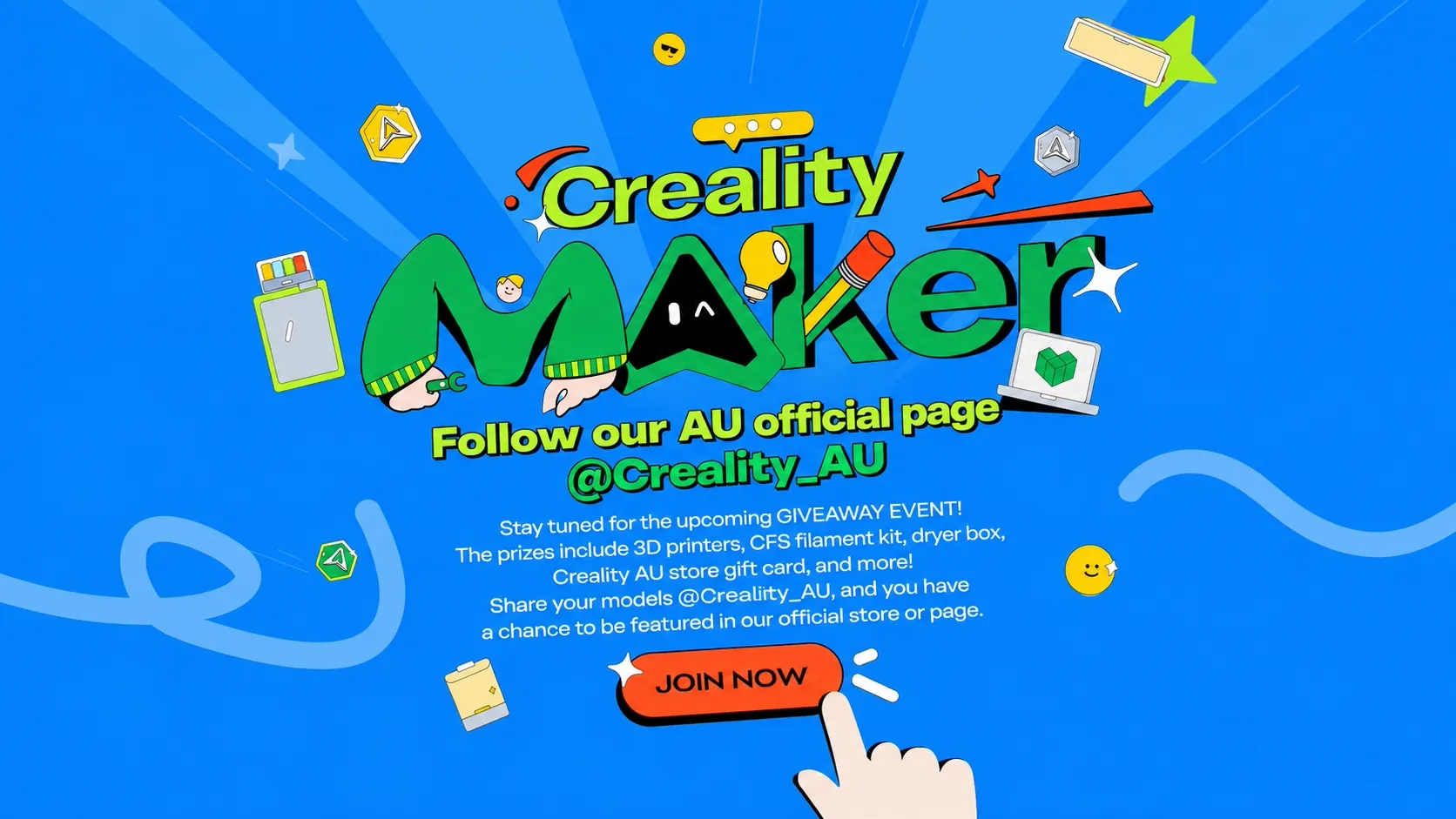Follow our AU official page @Creality_AU