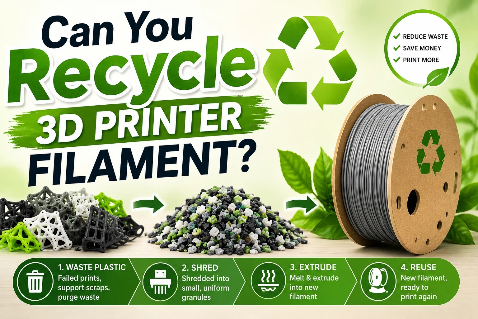 How to Recycle 3D Printer Filament at Home: Materials & Best Practices