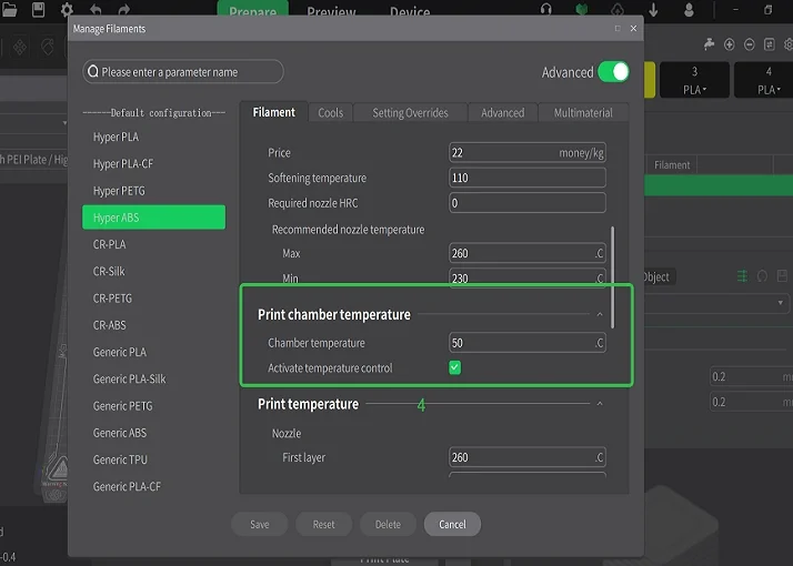 Creality K2 Pro und K2 Plus Bauraumtemperatur Leitfaden
