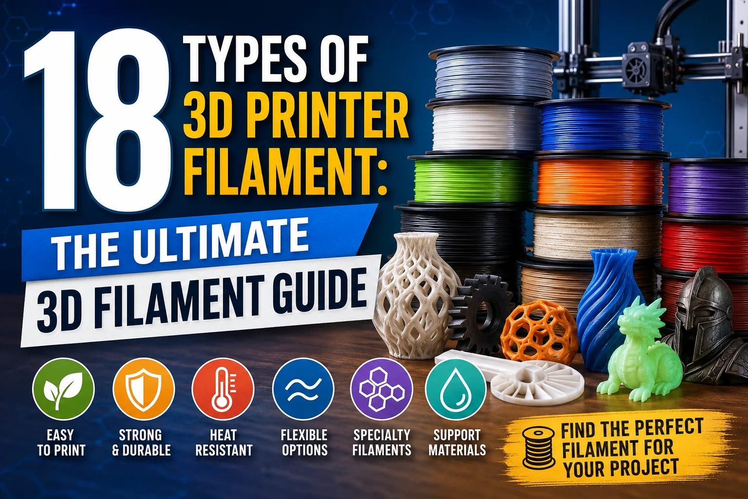 18 Best 3D Printing Filaments Compared for Every 3D Printing Project
