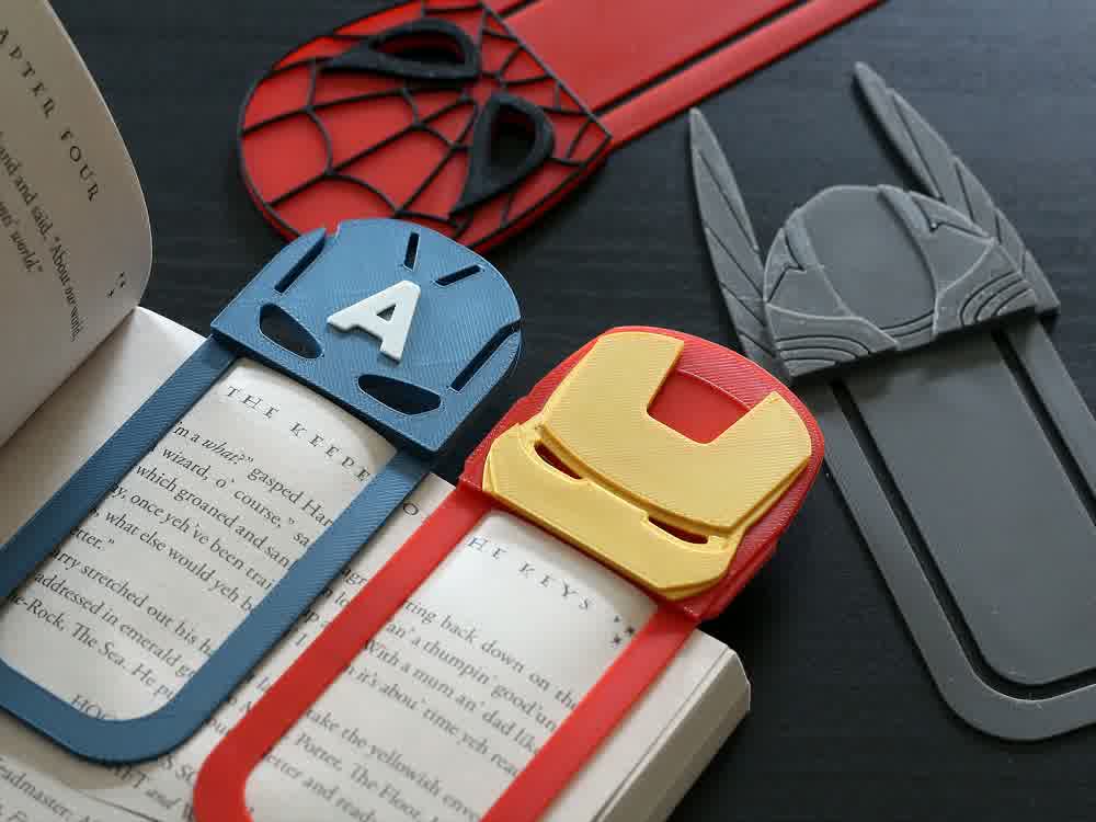 multicolor superhero bookmark 3MF files