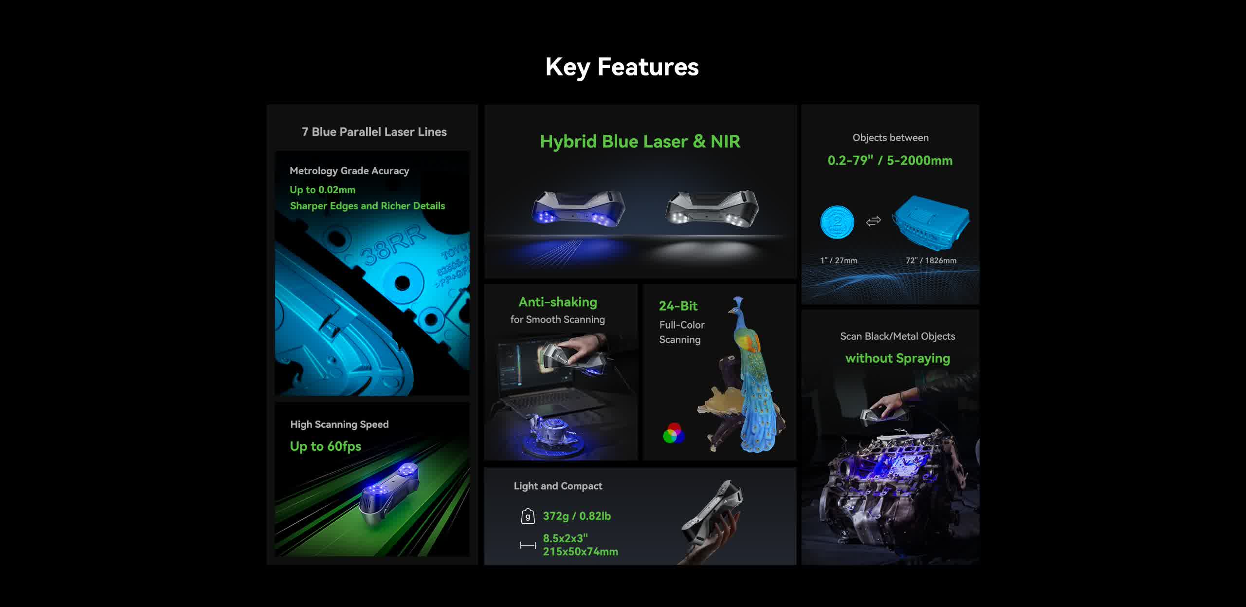 Creality CR-Scan Raptor blue laser precision line capture