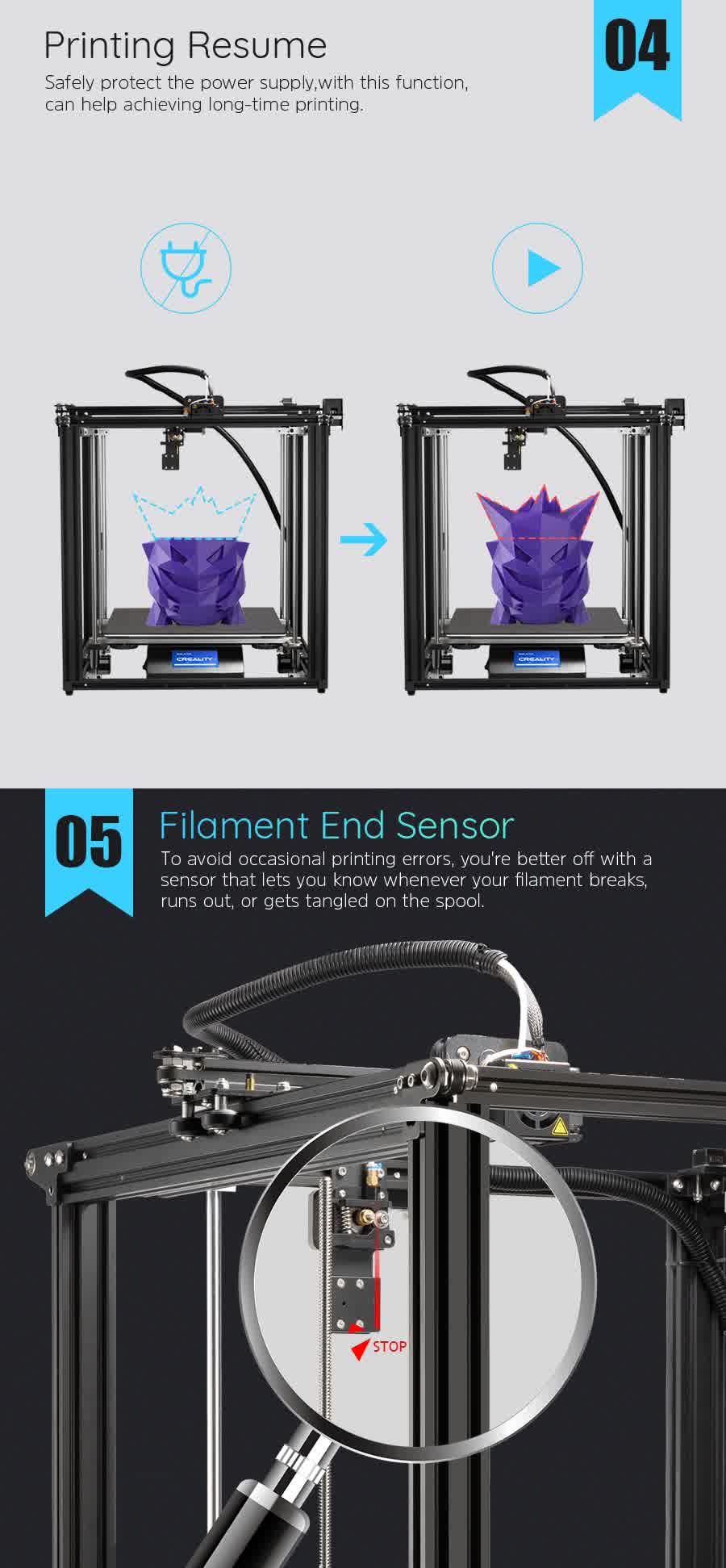 ender 5 plus top frame features
